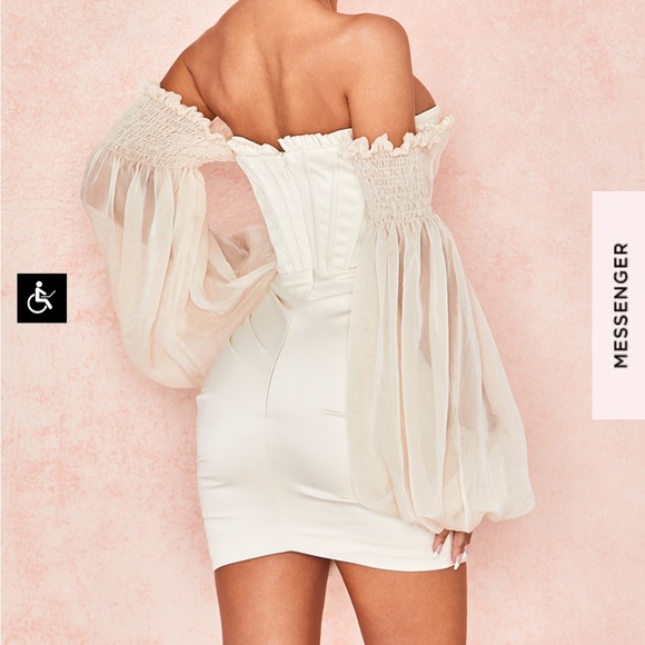 House of CB Beau Draped Ivory Corset Dress - Picture 2 of 4